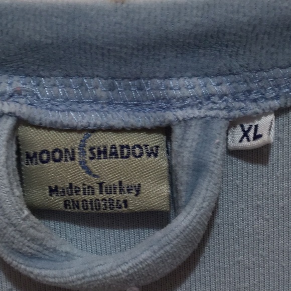 Moon shadow xl blue velvet/velour robe w/ zip euc armpit to armpit is 28” - Picture 3 of 9